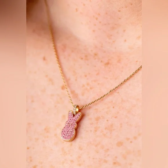 *NWT* Alex and Ani Peeps Pink Crystal Bunny Pendant Necklace